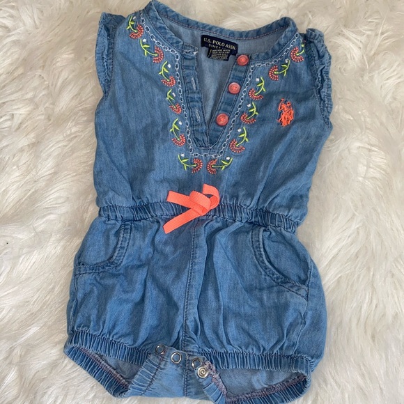 U.S Polo Assn Babygirl Romper - Picture 2 of 5